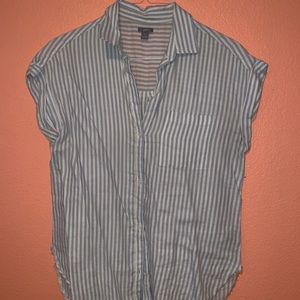 Striped Button Down Short Sleeve Shirt